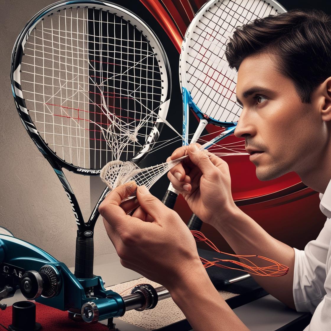 Racket being restrung